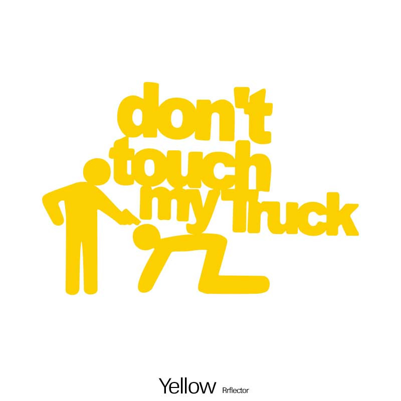 INDIGOS UG - Car Sticker - Decal - 130x110 mm - Don't Touch My Car - Yellow  - Tuning - Rear Window - Bicycle - Motorcycle - Truck