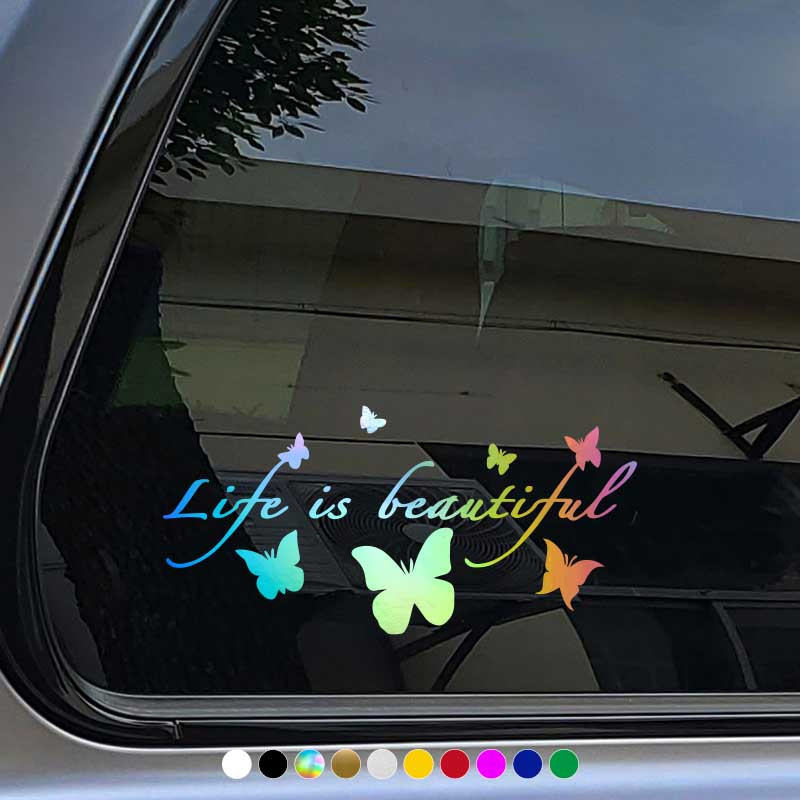 Autocollants De Voiture La Vie Est Belle Papillons Décoration De