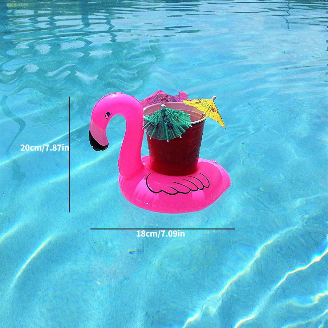 PVC Inflatable Drink Holder, Pool Drink Floats Inflatable Cup Holders Party  Accessories Cup Flamingo Coasters for Swimming Pool Party Beach & Kids