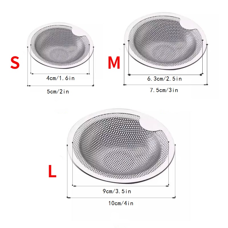 Filtre pour évier de cuisine en acier inoxydable, 5cm/5,5 cm/6,5