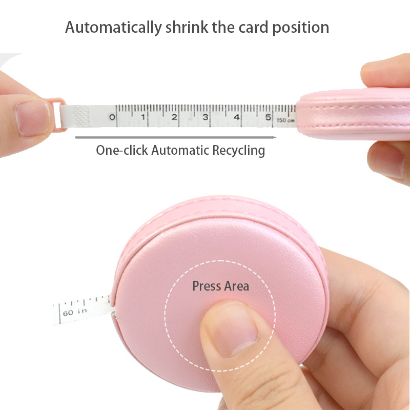 1pc Double-sided Scale Automatic Retractable Mini Soft Tape Measure With  Both Cm And Inches, Plastic, 1.5m