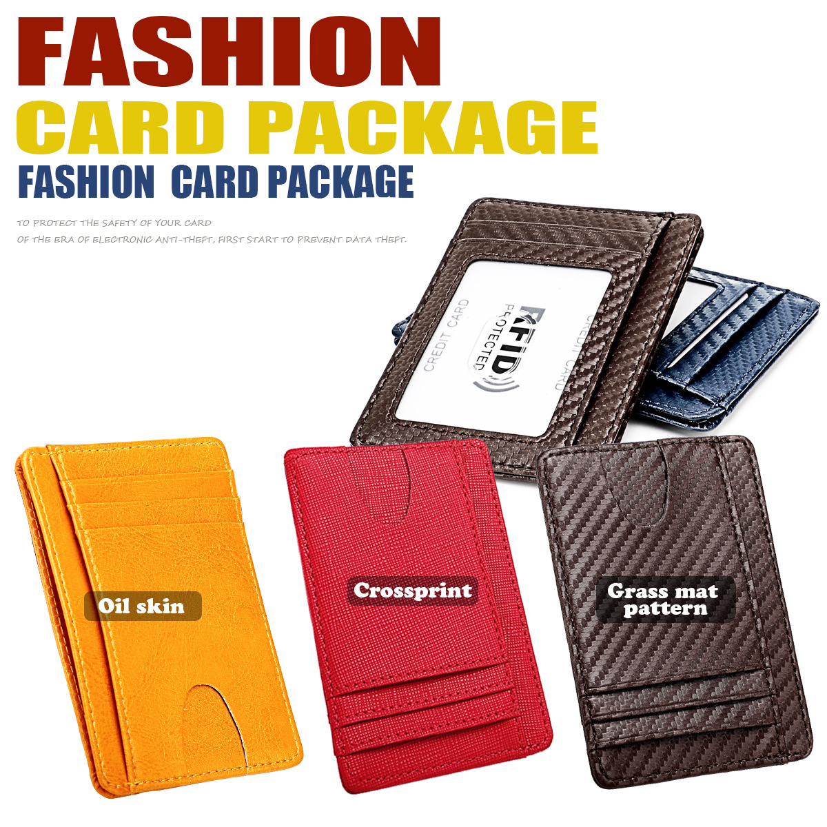 Genuine Leather Slim Wallet Rfid Blocking Credit Card Holder Minimalist