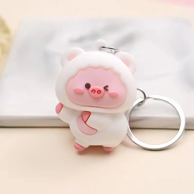 2 Pcs Cute Brown Bear Cony Bunny Key Chains Couple Key Ring Bag