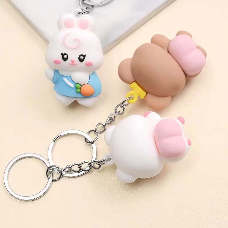 Cute Brown Bear Cony Key Chain Couple Key Ring Bag Pendant Car