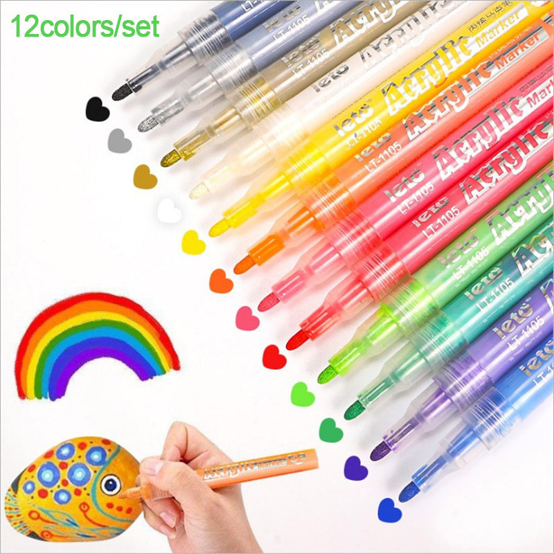 18 Pcs Acrylic Marker Pens, Waterproof ,Acrylic Pen For Rock Painting,  Stones And Eggs Glass, Wood, Canvas, Handcraft DIY Painting, Perfect For  Easter