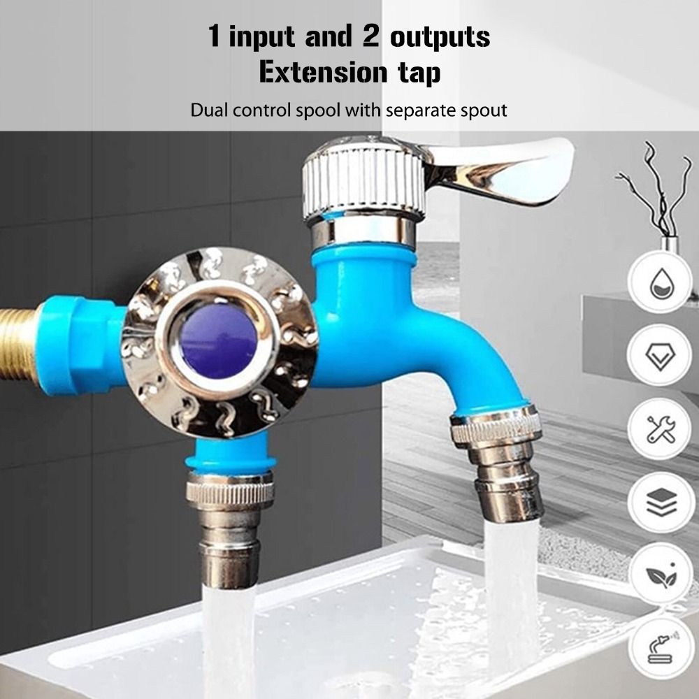 Acheter Robinets à Double commande, robinet d'eau à Double sortie,  connecteur d'interface universel, robinets d'évier pour la maison