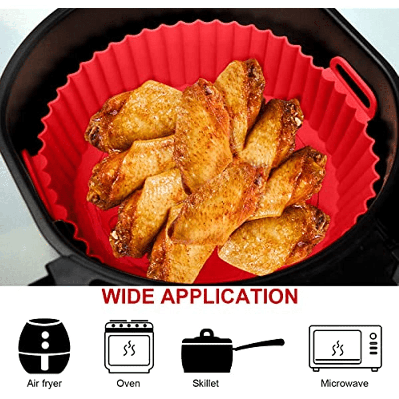 Air Fryer Silicone Pot, Silicone Air Fryer Liners For 6 Qt Or Bigger  Reusable Air Fryer Inserts For Oven Microwave Accessories - Temu