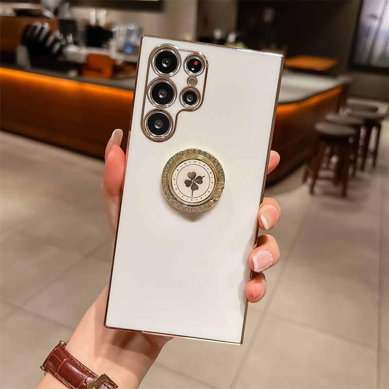 Ring Holder Maple Leaf Electroplated Phone Case Mobile Phone Ring Stand