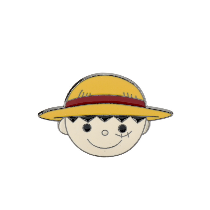 one piece straw hat enamel pin