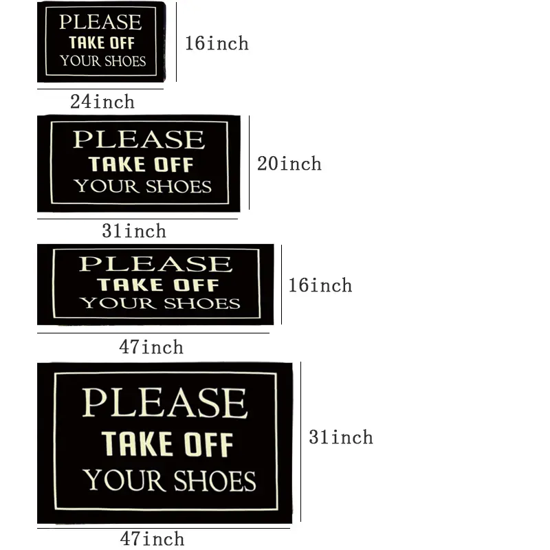 1pc entrance door carpet funny sayings understated decorative door carpet please take your shoes off non slip rug bathroom floor mat details 2