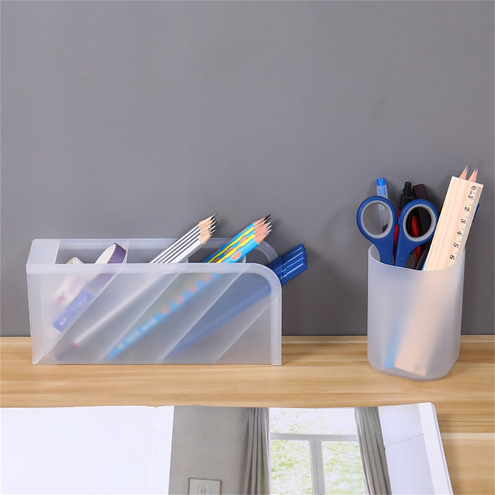 Translucent Pencil Stationery Holder Desk Organizer