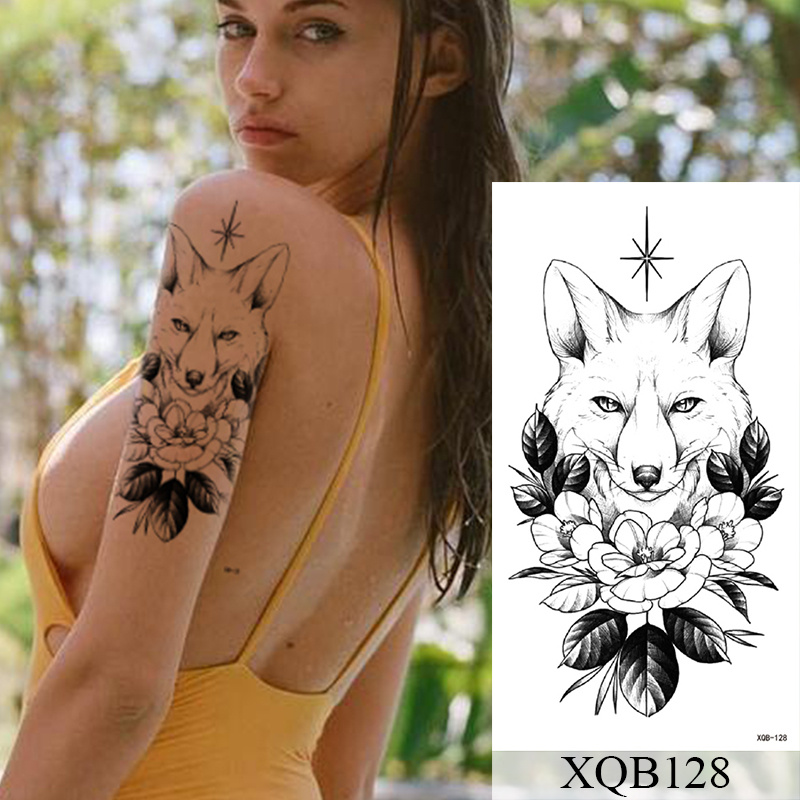Men Lion Tiger King Tattoo Sticker Arm Sleeve Temporary Tattoos Anime Wolf  New | eBay