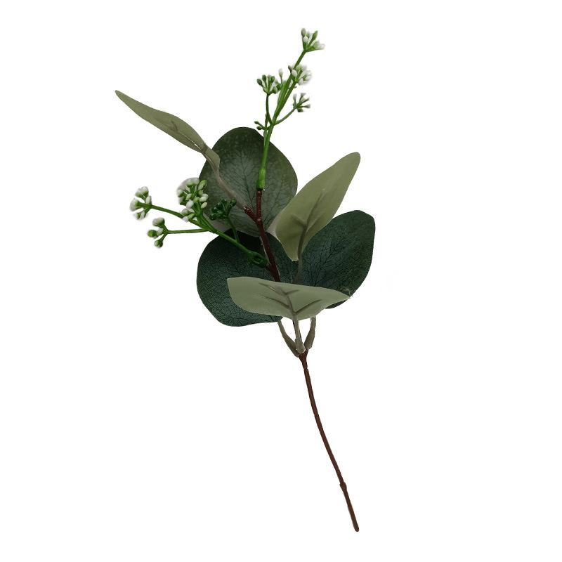 Artificial Seeded Eucalyptus Leaves Stems Faux Silvery - Temu