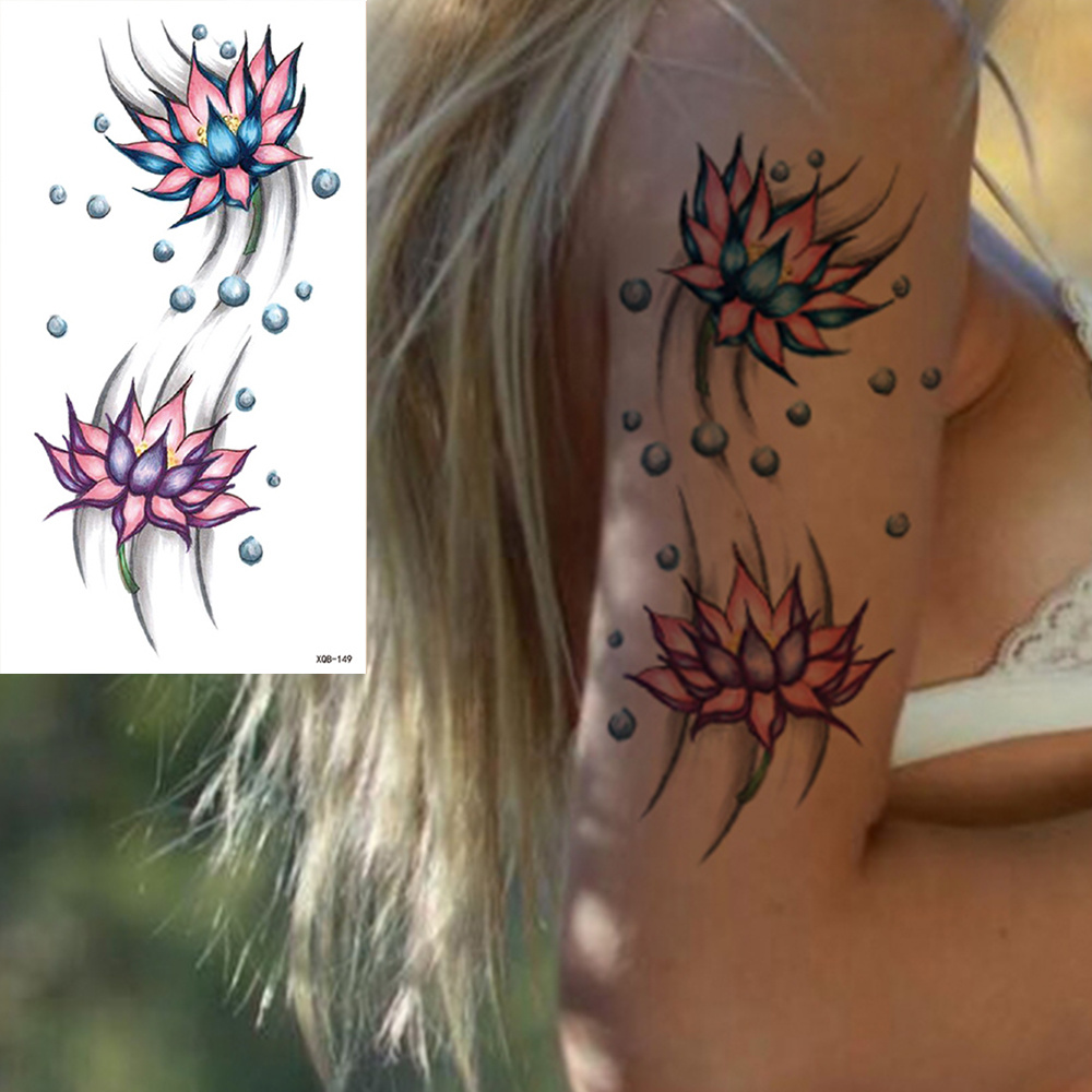 Impermeável Tatuagem Temporária Etiqueta Borboleta Lotus Lace Henna Flor  Flash Tatto Mulheres Homens Pintados À Mão Body Art Falso Tatuagens