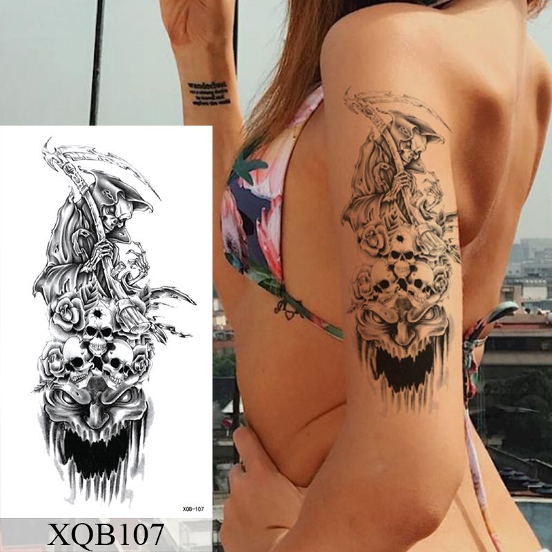 Tattoo Stickers Daisy Clock Skull Mermaid Fox Demon Pattern Temporary Tattoo  Sticker Body Arm Art Waterproof Fake Tattoos | Shop On Temu And Start  Saving | Temu