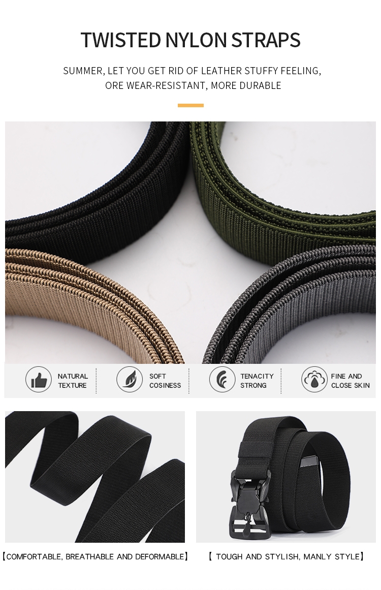 Belt Magnetic Buckle Quick Release Elastic Belt Casual Nylon Tooling ...