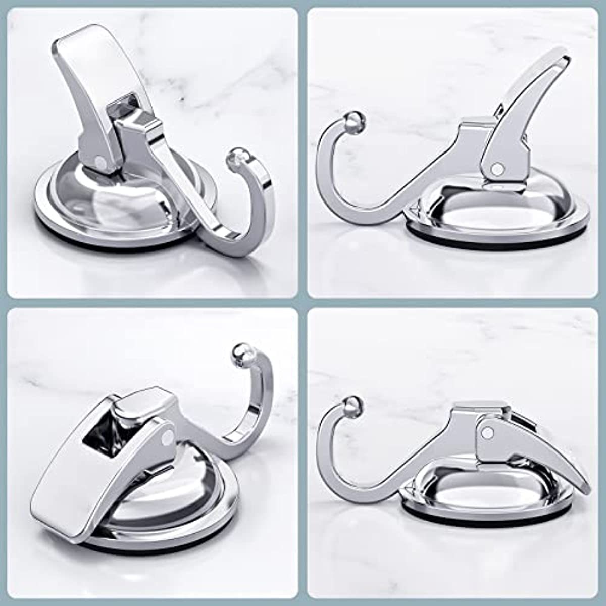 VIS'V Suction Cup Hooks, Small Clear Heavy Duty Vacuum Suction Hooks Shower  Wall Suction Cup