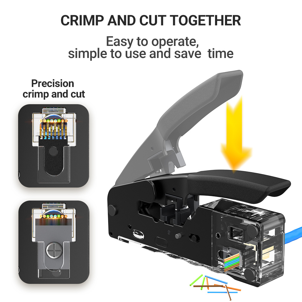 Ampcom Rj45 Crimper Herramienta Engarce Cat7 Conectores Rj11 - Temu Mexico