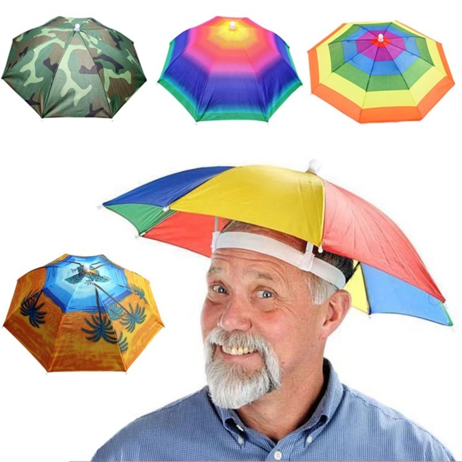 

Portable Rain Hat Outdoor Folding Umbrella Fishing Sun Shade Anti-uv Camping Fishing Headwear Cap Beach Head Hat Accessory