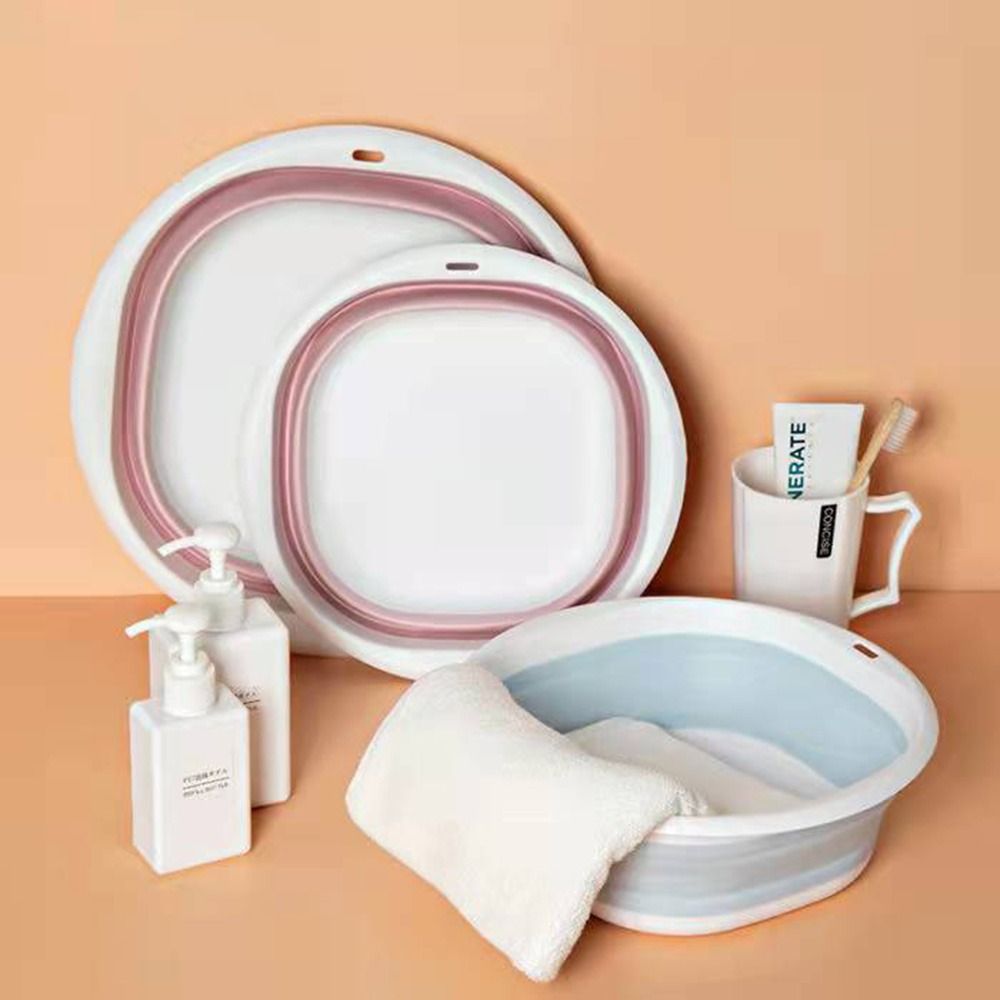 Silicone Foldable Wash Basin Travel Portable Basin Collapsible Bucket For  Home Bathroom Washbowl Laundry Tub Hanging Bath Basins - AliExpress