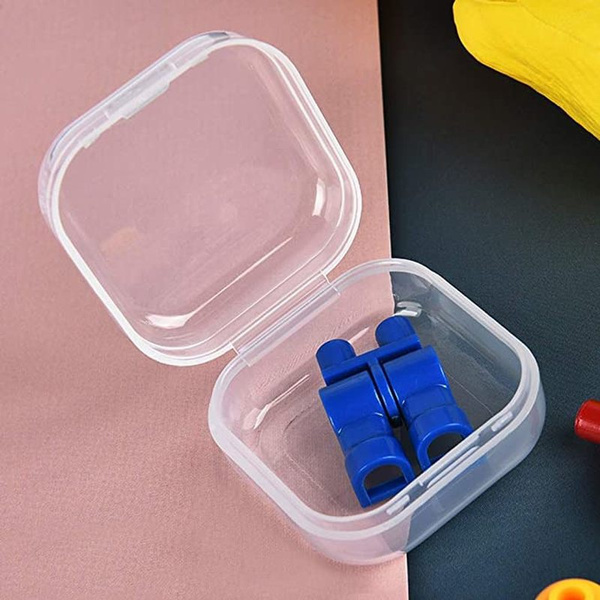 1 5 10pcs plastic transparent mini box with lid square container for storage earbuds jewelry earrings parts box details 1
