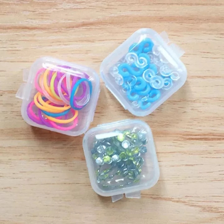 1 5 10pcs plastic transparent mini box with lid square container for storage earbuds jewelry earrings parts box details 6