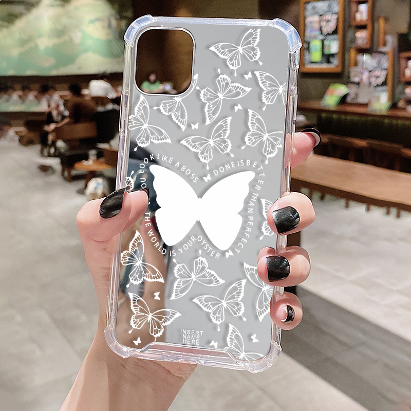 Butterfly Black Mamba Pattern Print Mirror Protective Phone Temu