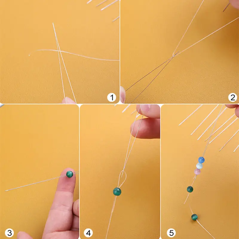 Bead Needle Seed Thin Beading Middle Opening Necklace - Temu