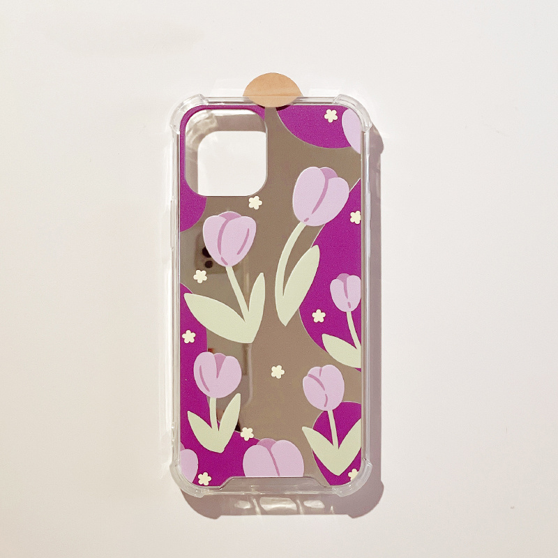 Flower Printed Phone Case Mirror Iphone14 14plus 14pro 14pro Temu