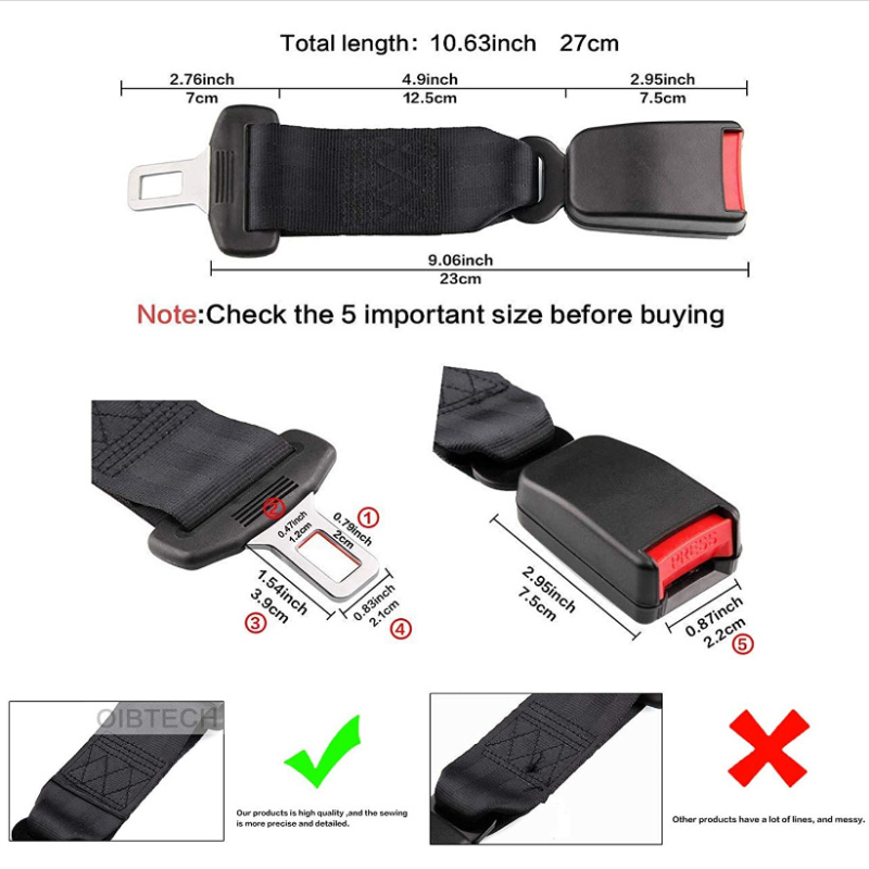 Car Seat Belt Clip Extension for Safety Lock Buckle, Adjustable