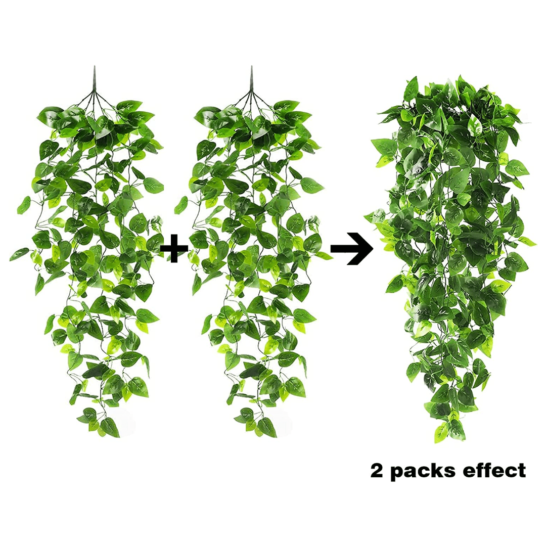 CLONG 2pcs Artificial Hanging Plants 32-in Fake Hanging Plant Fake Ivy Vine  Outdoor UV Resistant Plastic Plants (Ivy) - Yahoo Shopping