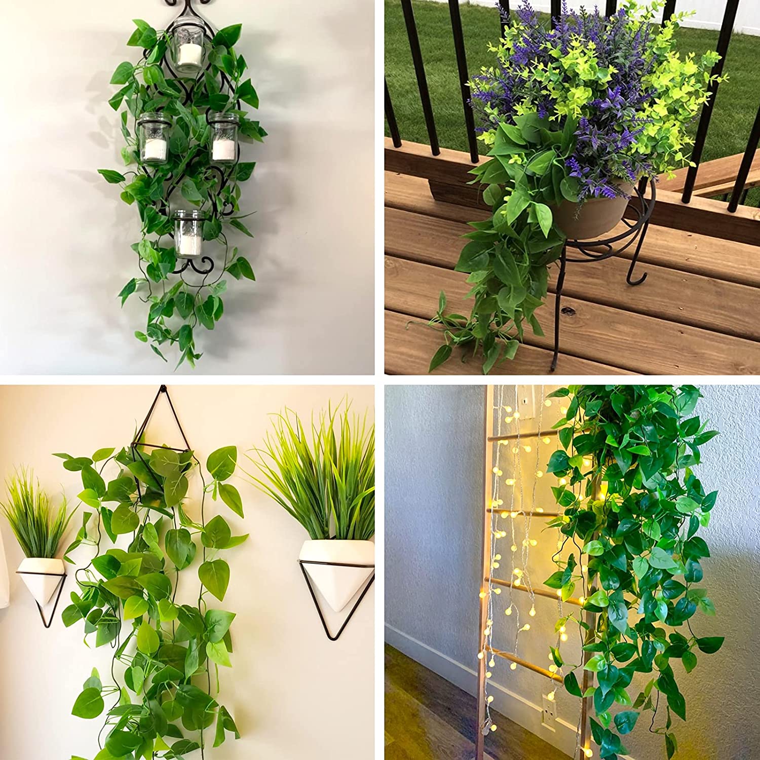 2Pcs Artificial Fake Vine Hanging Garland Plant Home Outdoor Green Chain  Wall