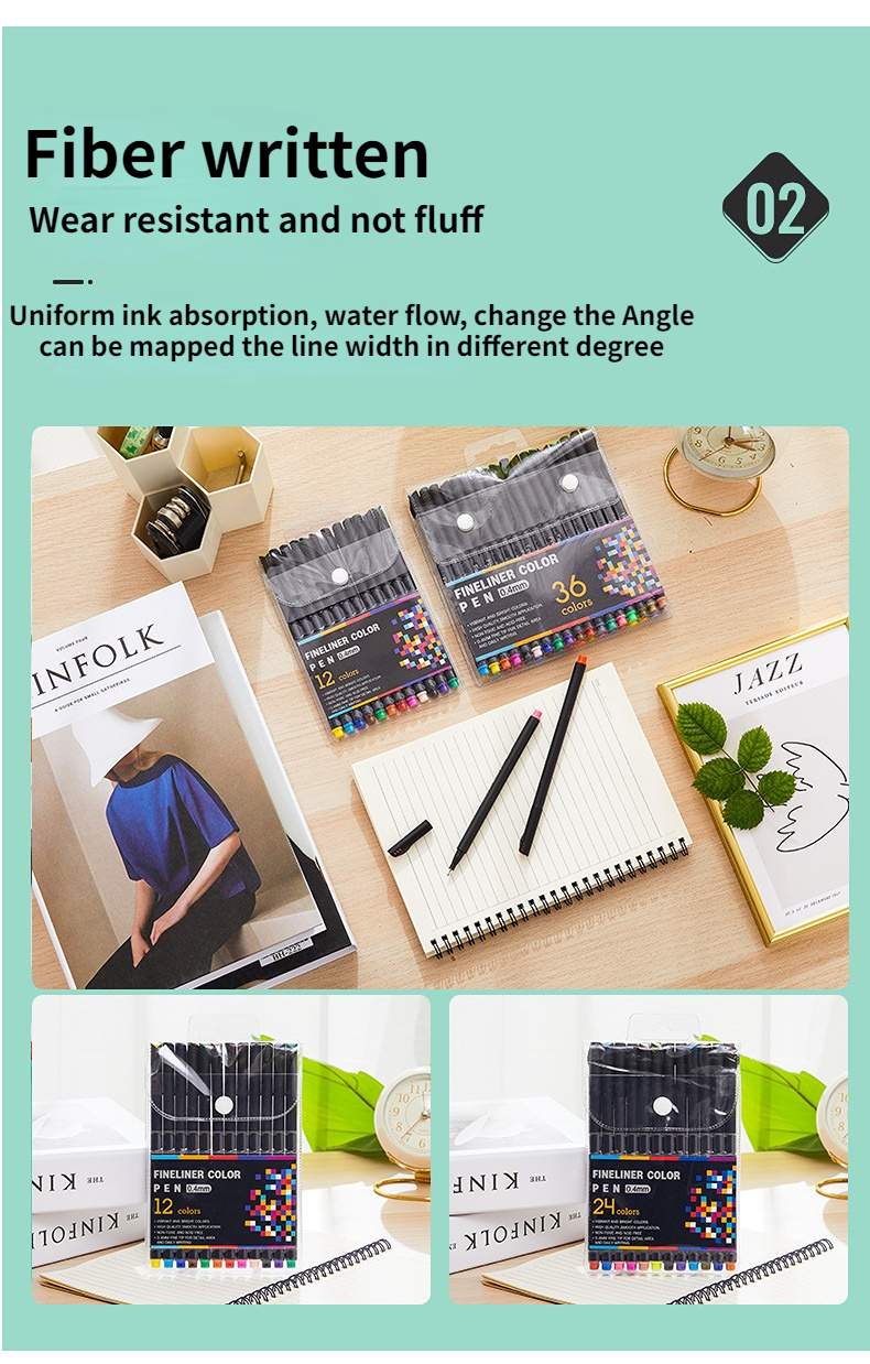 Color Water based Needle Pen 24 Colors 48 Colors Drawing Temu