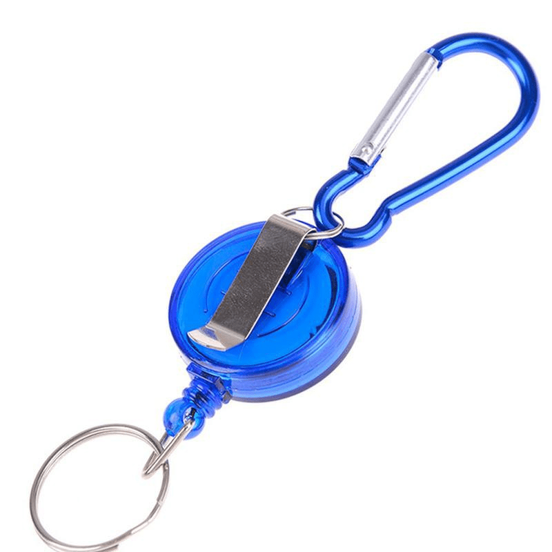 2PCS Retractable Key Chain Extendable Metal Wire Rope Steel Pull