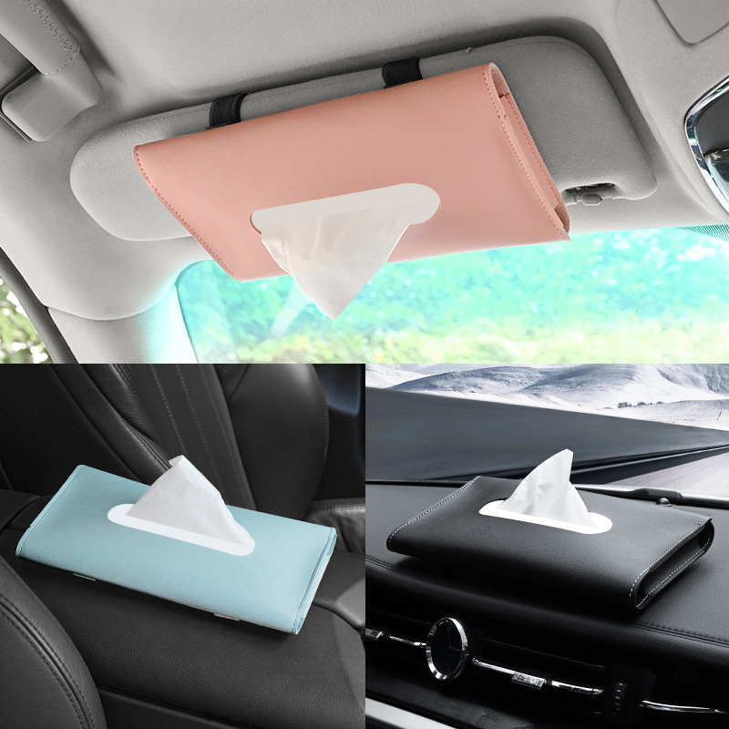 Car Tissue Box Towel Sets Car Sun Visor Tissue Box Holder - Temu