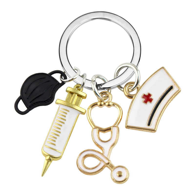 Fashionable And Exaggerated Unique Keychain For Men, Double Snake Cane  Mask, Nurse Hat, Stethoscope Syringe, Ambulance Medical Staff Keychain For  Men, Perfect Gift For Men - Temu Austria