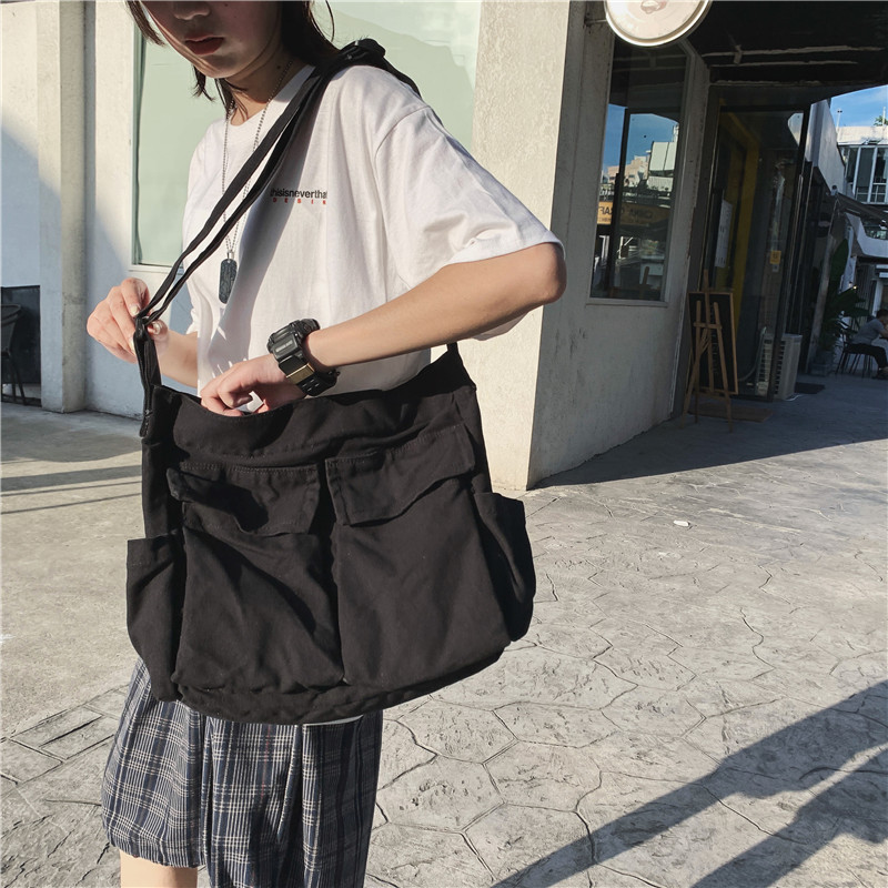 Nylon Canvas Utility Messenger Bag