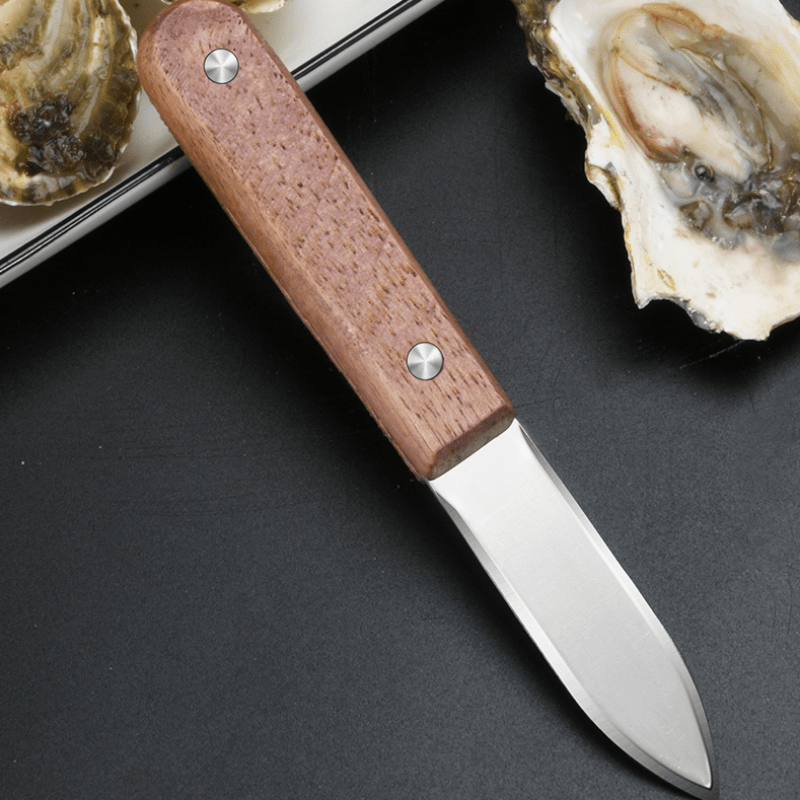 Wood Handle Oyster Knives Opener Stainless Steel Scallop Shell