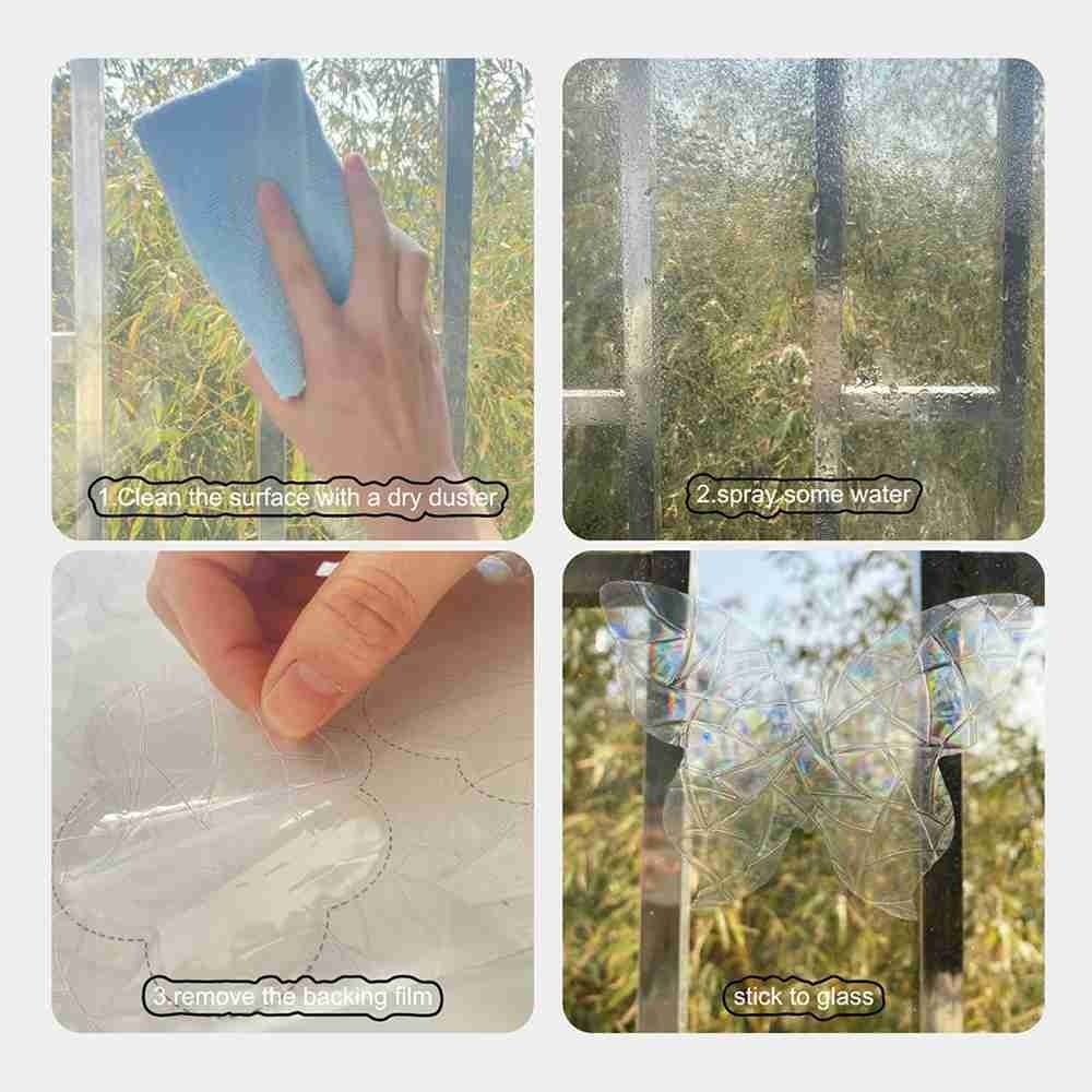 2022 New Rainbow Prism Electrostatic Glass Stickers PVC Leaves