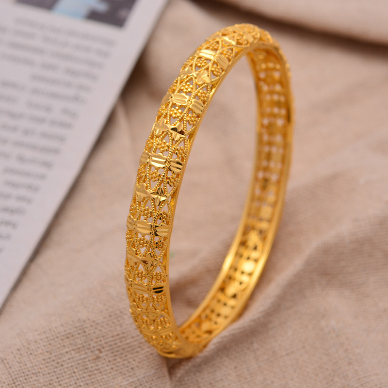  Letter S Bracelet Gold Color Bangles for Women Accessories  Bride Wedding Bracelets Indian/Ethiopian/France/Dubai Jewelry Gifts :  Clothing, Shoes & Jewelry