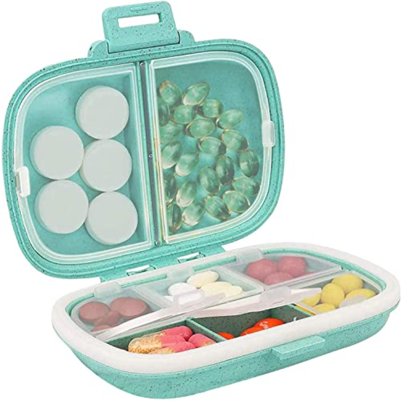 Travel Pill Organizer Portable Pocket Pharmacy Pill Box - Small Pill Case  10/12 Grids Storage Vitamin Fish Oil for Purse Handbag