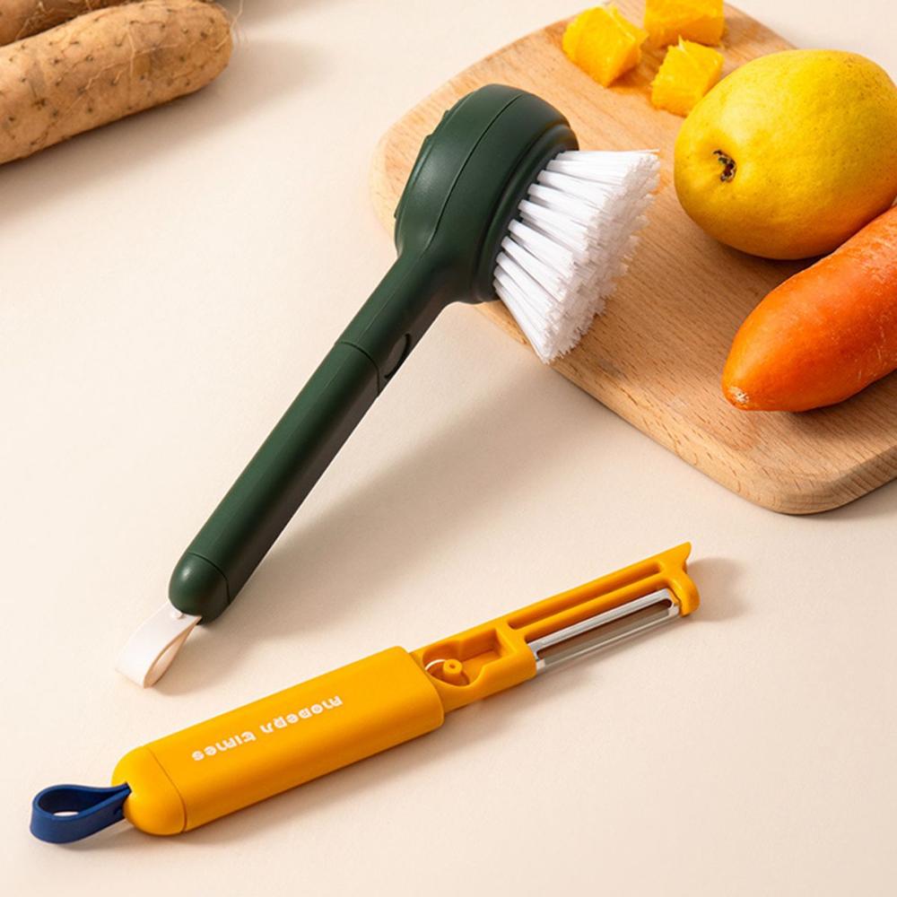 1 Pc Vegetable Cleaning Brush With Handle Fruit Veggie Scrubber Nylon  Bristles