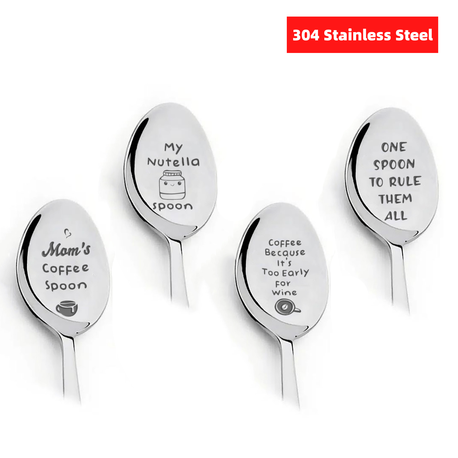 Stainless Steel Spoon, Engraved Tea Coffee Ice Cream Cereal Spoon, Romantic Gift  Ideas, Spoon Gift For Wife Husband Lovers Parents Grandparents, Coffee  Lovers Gifts, Anniversary Birthday,valentine's Day Gift, Holiday Accessory  - Temu