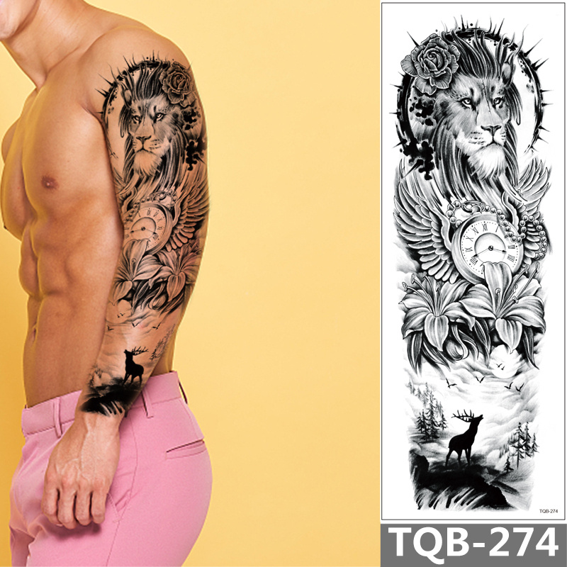 Tattoo Arm Waterproof Temporary Sticker Body Sleeve Fake Large Tattoos Art  Full