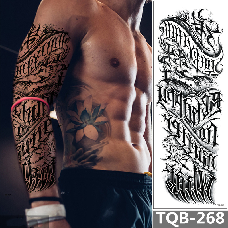 1PC Black White Tattoos Sticker - ApolloBox