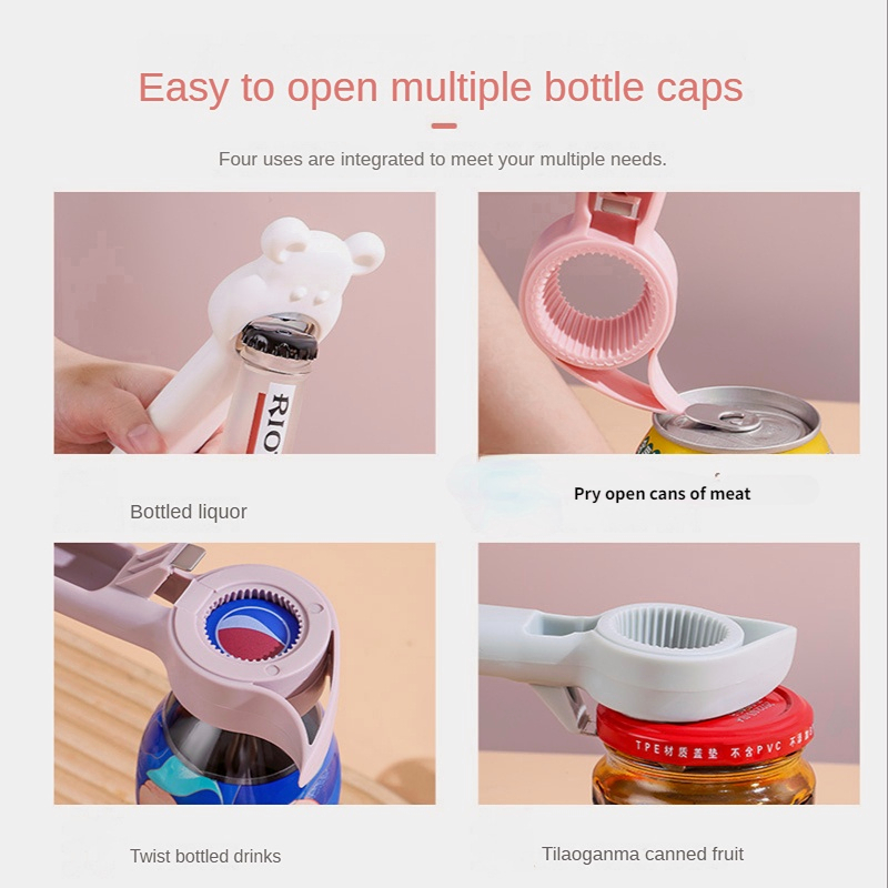 Multi-purpose Four-in-one Bottle Opener, Beer Drink Opener, Bottle Can  Opener, Screw Opener, Canned Fish Opener, For Household Rotary Bottle Opener  Kitchen Accessories - Temu