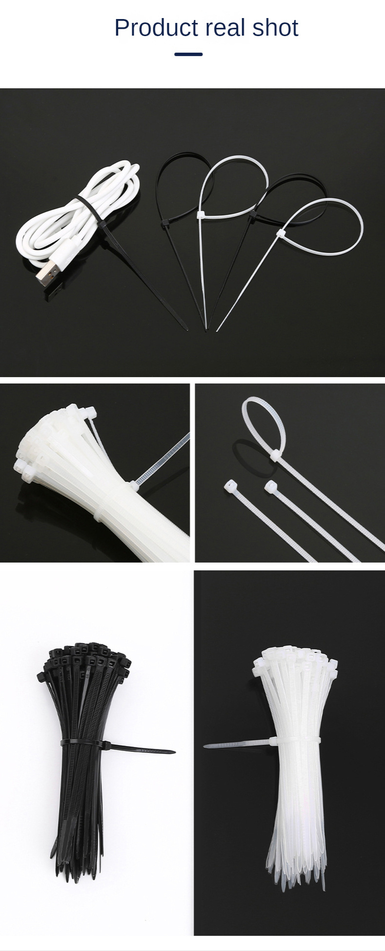 100pcs/bag Zip Ties Cable Ties Heavy Duty Plastic Wire Ties Self Locking Zip Tie Wraps Cord Management For Home, Office, Gardening