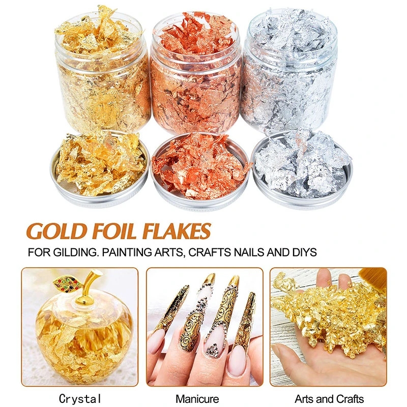 10g/bottle Gold Foil Flakes For Diy Resin Silicone Mold Filling, Nail Art &  Painting Decoration