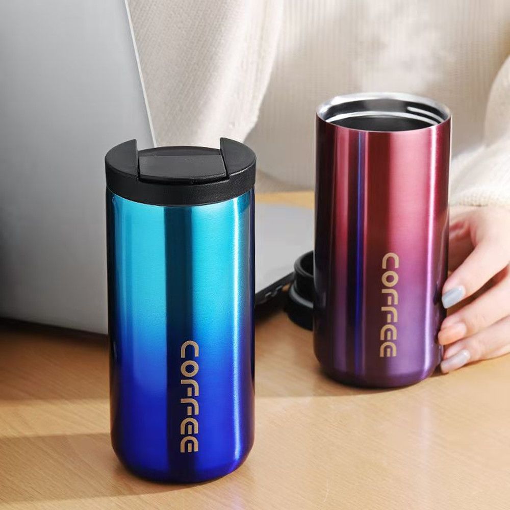 Stainless Steel Thermal Coffee Mug With Lid - Double Layer Car Travel Cup  For Tea, Milk, Water - - Temu