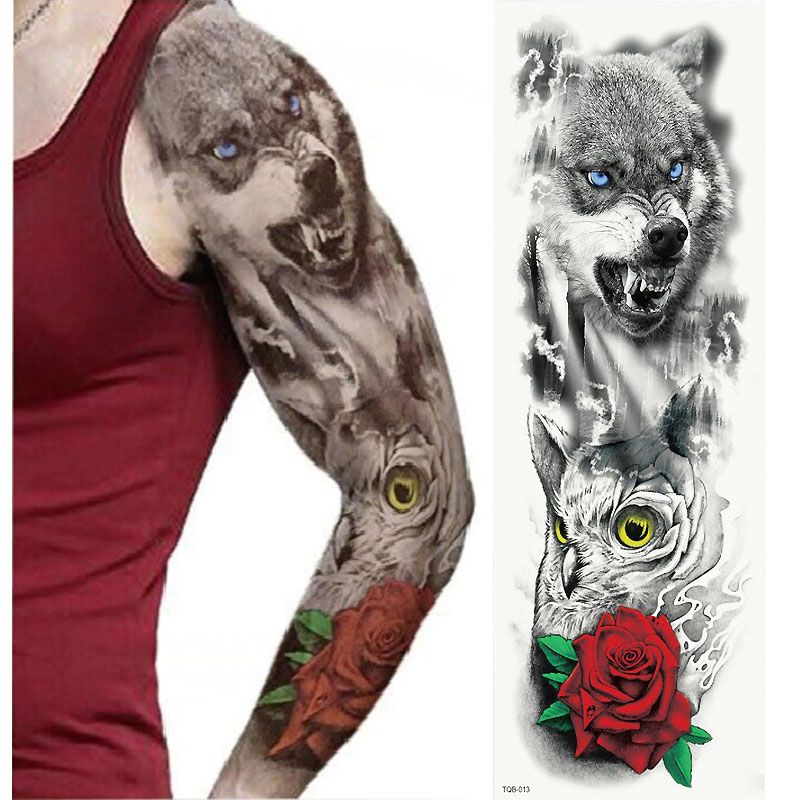 Tattoo Stickers Large Size Arm Waterproof Temporary Tattoo Sticker Wolf  Tiger Bear Warrior Tribal Symbol Pattern Body Art Tattoo - Beauty &  Personal Care - Temu Canada